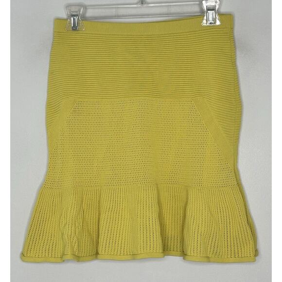 Rachel Zoe Women’s Crochet Yellow Knit Skirt Set 2-Piece Size Small - Picture 9 of 10